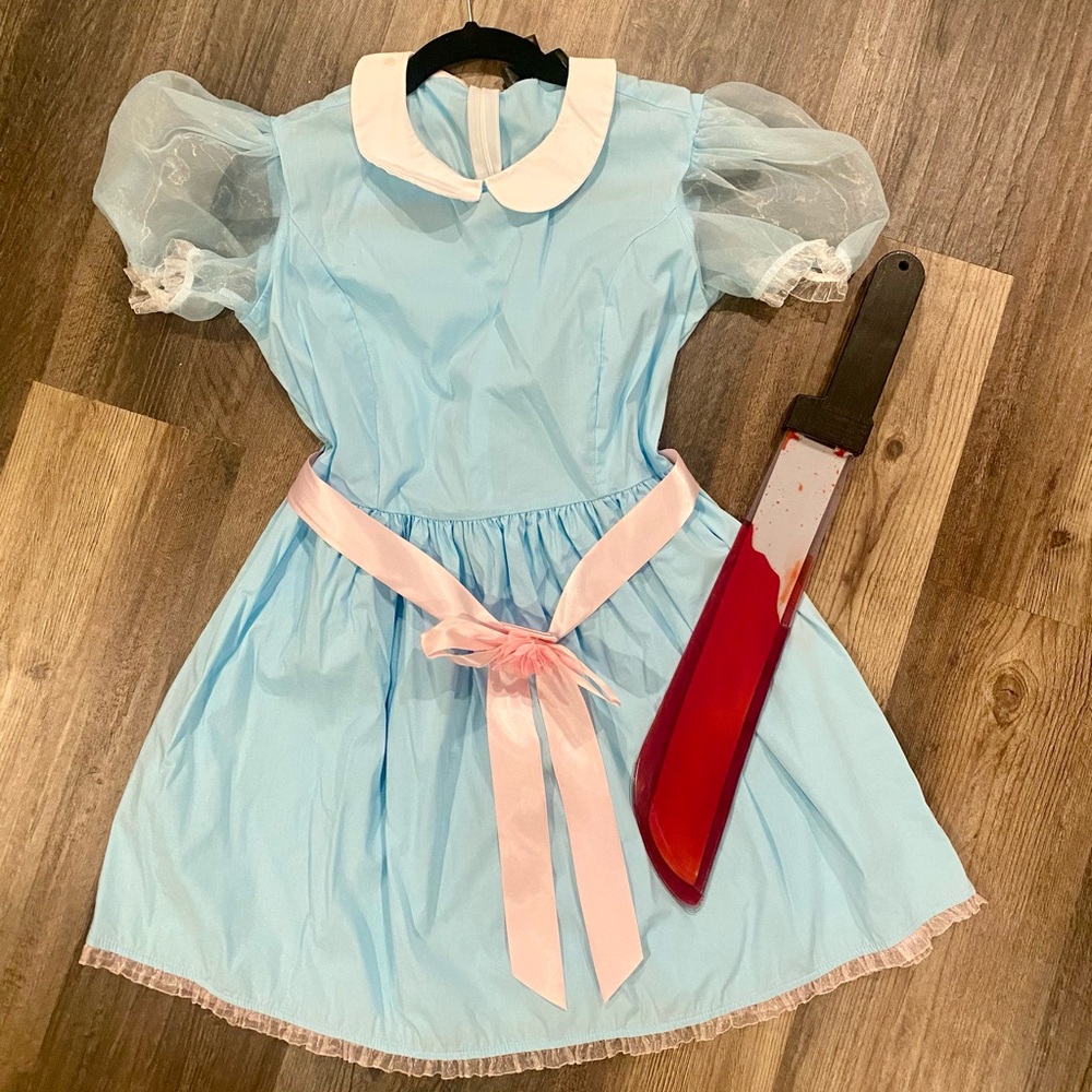 DollsKill TRICKZ N’TREATZ “The Shining Twins” Halloween  Dress and Knife Bundle!